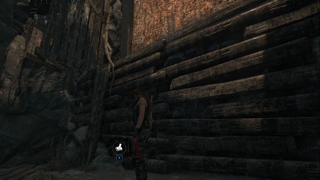 A moment after you enter the location, at the wooden wall, where you need to use climbing arrows - Survival Caches, murals and books - Planetarium - Rise of the Tomb Raider - Game Guide and Walkthrough