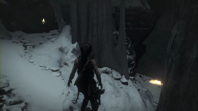 A bit past camp Guards chamber when you have to walk under lumps of ice hanging above, Lara hugs the wall - Relics and Documents - Path of the Deathless - Rise of the Tomb Raider - Game Guide and Walkthrough