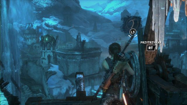Target the stake and hold down the firing button, up until the moment, at which the stake gets within the range of the fired projectile. - Challenges - signal fires, bells - Lost City - Rise of the Tomb Raider - Game Guide and Walkthrough