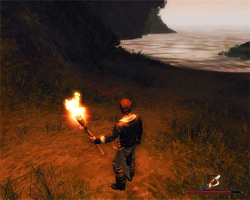 The place where the treasure is hidden is usually marked by a red cross. - O'Brian's Treasure - Tacarigua - Quests - Risen 2: Dark Waters - Game Guide and Walkthrough