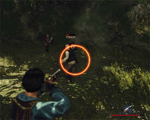 If the enemies are busy fighting your companions, you can easily shoot them from a distance. - Defeat the Lookouts at the Tower - The Sword Coast - Quests - Risen 2: Dark Waters - Game Guide and Walkthrough