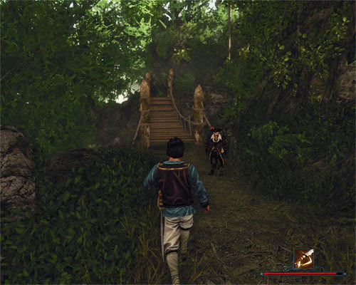 The last but one part of the journey ends at the wooden bridge. - Farther Toward the Coast - The Sword Coast - Quests - Risen 2: Dark Waters - Game Guide and Walkthrough