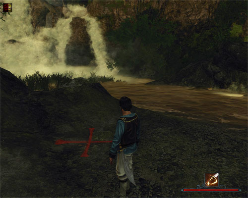 The treasure is buried near the grand waterfalls in the central part of the island. - Jim's Treasure - The Sword Coast - Quests - Risen 2: Dark Waters - Game Guide and Walkthrough