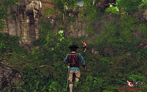 Hawkins is lurking in the bushes outside the city. - The Fourth Crew Member - The Sword Coast - Quests - Risen 2: Dark Waters - Game Guide and Walkthrough