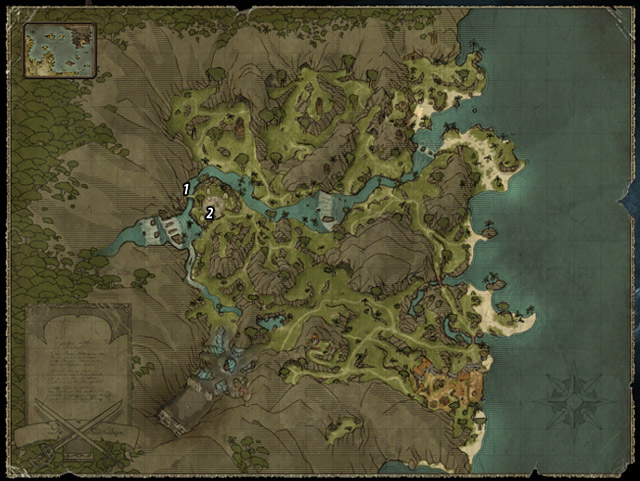 The quest will activated when you leave the Shaganumbi village [#1] with Chani (see: The Ancestors' Blessing) - The Suspicious Tonka - The Sword Coast - Quests - Risen 2: Dark Waters - Game Guide and Walkthrough