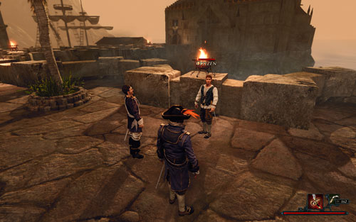 Two future warriors are standing right next to each other. - Three New Recruits - Caldera II - Quests - Risen 2: Dark Waters - Game Guide and Walkthrough