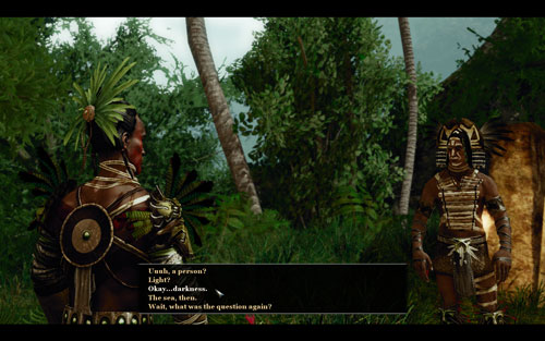 If you don't remember the question, ask to repeat it. - Datu's First Question - Maracai Bay - Quests - Risen 2: Dark Waters - Game Guide and Walkthrough