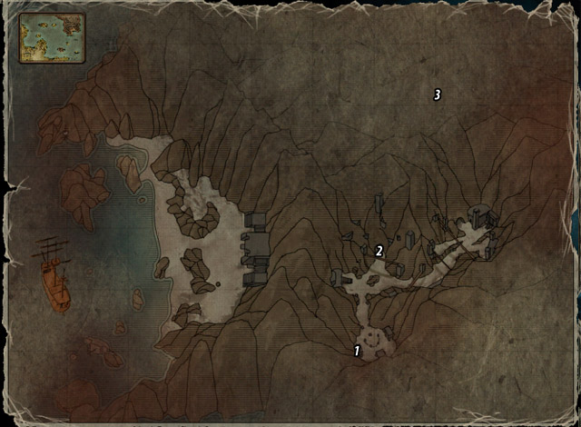 The map leading to this treasure can be found near the Arena, in the hut on the right [#1] - The Treasure in the Tomb - Isle of the Dead - Quests - Risen 2: Dark Waters - Game Guide and Walkthrough