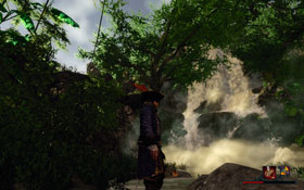 Large waterfall [#4] - a scenic location which hides a mysterious cave connected with The Password quest - Antigua - Key Locations - Risen 2: Dark Waters - Game Guide and Walkthrough