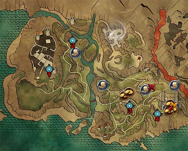After you have obtained, at least, four stones, you can reach the teleporters (points 2n on the map) and activate them - Recruit Eldric - Main Quests - Calador - Risen 3: Titan Lords - Game Guide and Walkthrough