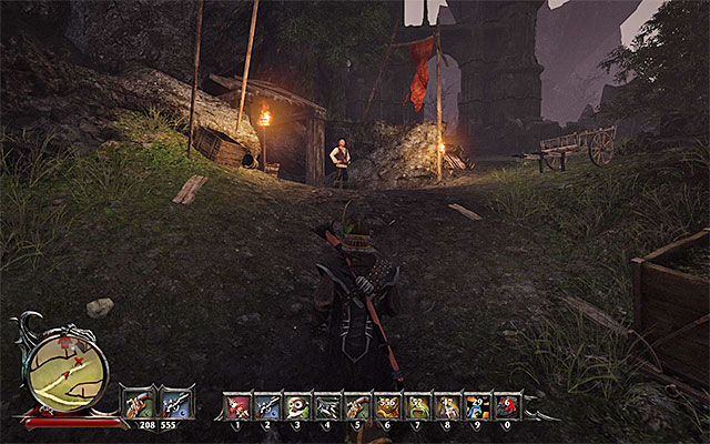 Lloyd at the entrance to the mine - The Test of the Righteous - Side Quests - Calador - Risen 3: Titan Lords - Game Guide and Walkthrough
