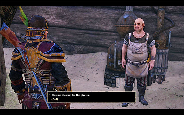Booze will ask the Nameless Hero to deliver Rum to all the pirates inside the camp. - Boozes Befuddled Mind - Side Quests - Kila - Risen 3: Titan Lords - Game Guide and Walkthrough