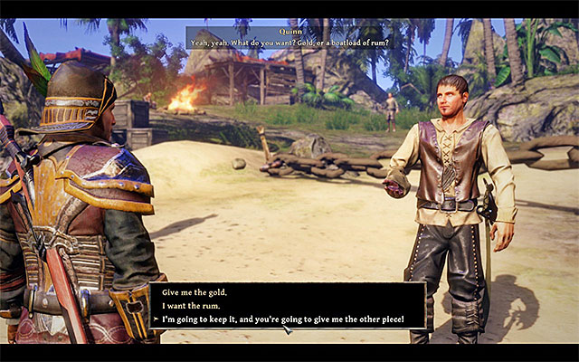 You should necessarily choose the dialogue option that allows you to get the swords hilt - Shattered Inheritance - Side Quests - Kila - Risen 3: Titan Lords - Game Guide and Walkthrough