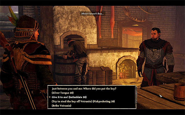 You can interrogate Vetranio, but you wont get the key this way. - The Private Store - Side Quests - Taranis - Risen 3: Titan Lords - Game Guide and Walkthrough