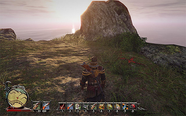 Find an X sing on the islet. - The Treasure on the Beach of Taranis - Side Quests - Taranis - Risen 3: Titan Lords - Game Guide and Walkthrough