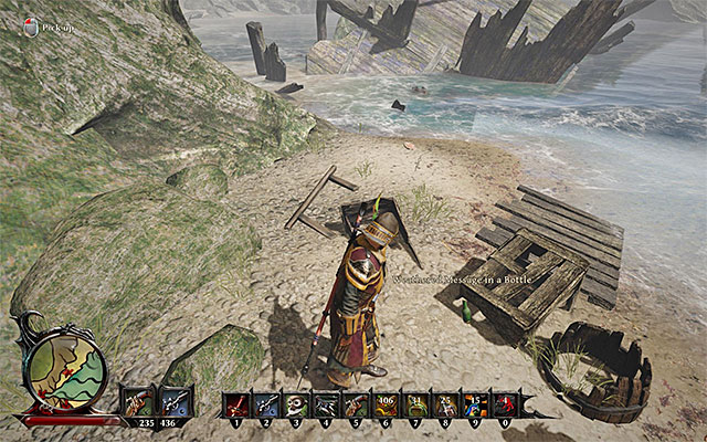 Explore the beach in search of the message in a bottle - United in the Afterlife - Side Quests - Fog Island - Risen 3: Titan Lords - Game Guide and Walkthrough