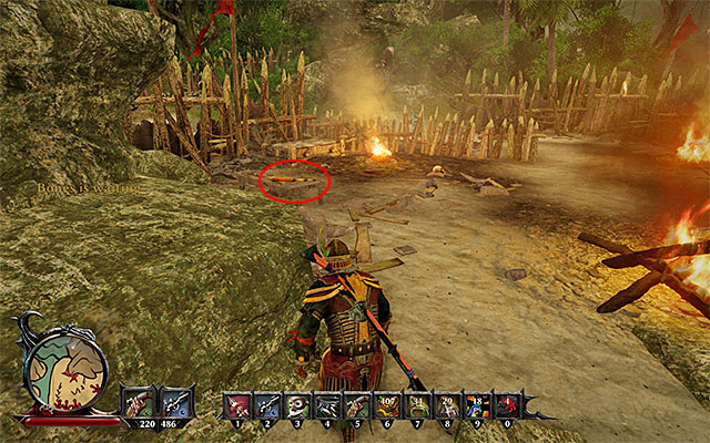According to the information that you receive from Ulvi, it is a good idea to take advantage of the fact that the goblin encampment is close to water - Goblin Invasion - Side Quests - Isle of Thieves - Risen 3: Titan Lords - Game Guide and Walkthrough