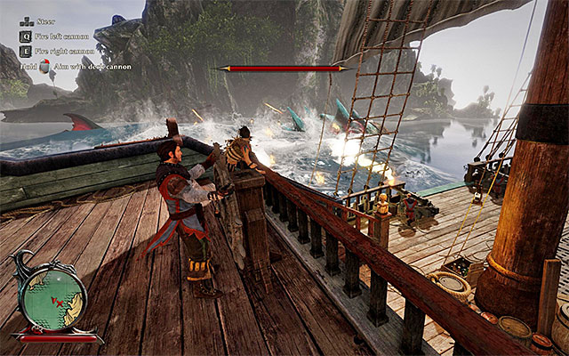 You can place the ship parallel to the monster and fire the cannons - Attack on the High Seas - Other quests - Risen 3: Titan Lords - Game Guide and Walkthrough