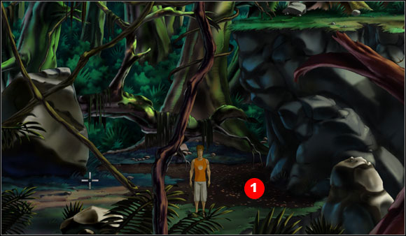 He went to the right and get to the place with big rock and quicksand - Getting out of the jungle - Chapter I: Trapped in the jungle - Runaway 2: The Dream of the Turtle - Game Guide and Walkthrough