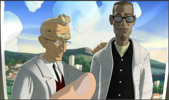 Brian planned to personate the man on the right side of the photo. - Preparing to personate the professor - Chapter II: Surfin' Mala - Runaway 2: The Dream of the Turtle - Game Guide and Walkthrough