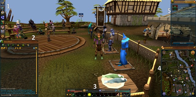 Interface is as following - Interface - RuneScape 3 - A beginners guide - Game Guide and Walkthrough