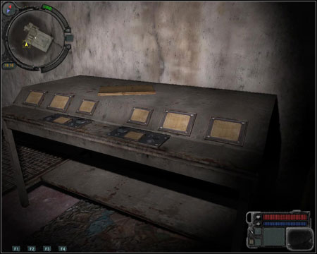 Go through the elevator shaft (4), use the ladders and pass through the open cabin door (not through the elevator) to reach map [IV] - Walkthrough - Laboratory X8 - Walkthrough - S.T.A.L.K.E.R.: Call of Pripyat - Game Guide and Walkthrough