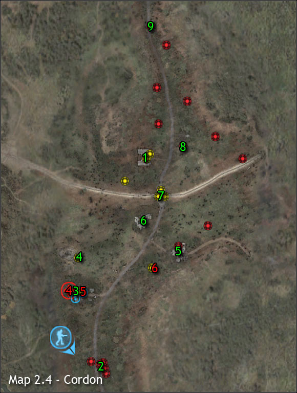 Important NPC's (red color) - Cordon - Maps - part 1 - Walkthrough - S.T.A.L.K.E.R.: Clear Sky - Game Guide and Walkthrough