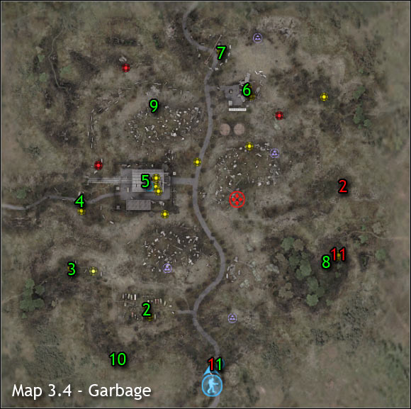 Important NPC's (red color) - Garbage - Maps - part 1 - Walkthrough - S.T.A.L.K.E.R.: Clear Sky - Game Guide and Walkthrough