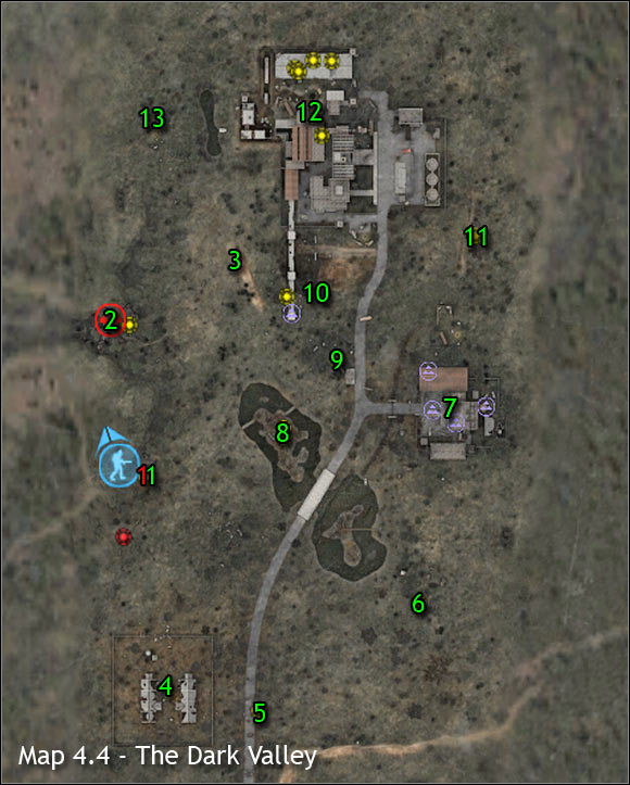 Important NPC's (red color) - The Dark Valley - Maps - part 1 - Walkthrough - S.T.A.L.K.E.R.: Clear Sky - Game Guide and Walkthrough
