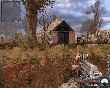 Use some of the nearby buildings to surprise and eliminate enemy units - The Dark Valley - Quests - part 4 - Walkthrough - S.T.A.L.K.E.R.: Clear Sky - Game Guide and Walkthrough