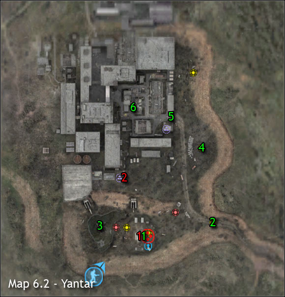 Important NPC's (red color) - Yantar - Map - Walkthrough - S.T.A.L.K.E.R.: Clear Sky - Game Guide and Walkthrough