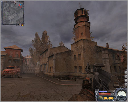 13) Eastern building - You'll have to get here with an intention of finding and disabling a power generator - Limansk - Map - part 3 - Walkthrough - S.T.A.L.K.E.R.: Clear Sky - Game Guide and Walkthrough