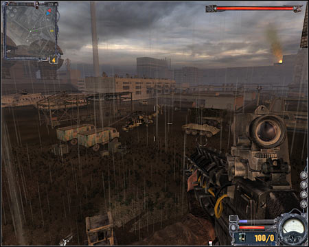 Make sure that EM1 Cannon is your primary weapon at the moment, because this is the only gun capable of injuring Strelok (you can see his health bar in the upper right corner of the screen) - Nuclear Plant - Quests - Walkthrough - S.T.A.L.K.E.R.: Clear Sky - Game Guide and Walkthrough