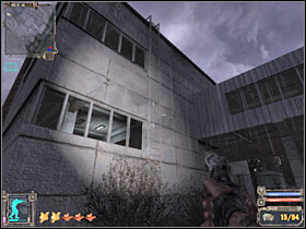 Once you're on the large roof, start moving towards the smaller one (#1) - Quests - Agroprom Research Institute - S.T.A.L.K.E.R.: Shadow of Chernobyl - Game Guide and Walkthrough