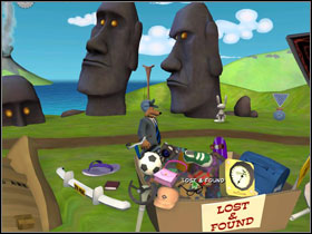 See the fountain of youth guarding by piranhas, Noah Ark, Lost & Found box - Episode 202: Moai Better Blues - part 1 - Episode 202: Moai Better Blues - Sam & Max: Season 2 - Game Guide and Walkthrough