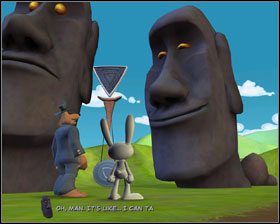 Give basalt sandwich to third Moai - Episode 202: Moai Better Blues - part 5 - Episode 202: Moai Better Blues - Sam & Max: Season 2 - Game Guide and Walkthrough