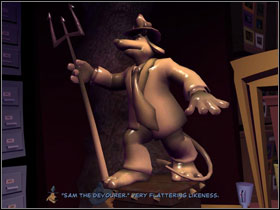 Go right to Sam & Max's room - Episode 205: Whats New, Beelzebub? - part 2 - Episode 205: Whats New, Beelzebub? - Sam & Max: Season 2 - Game Guide and Walkthrough