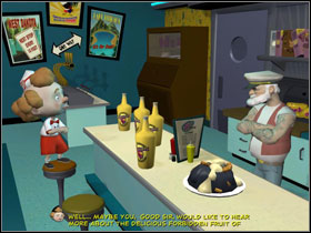 Go to Stinky's restaurant and talk to everyone - Episode 205: Whats New, Beelzebub? - part 4 - Episode 205: Whats New, Beelzebub? - Sam & Max: Season 2 - Game Guide and Walkthrough