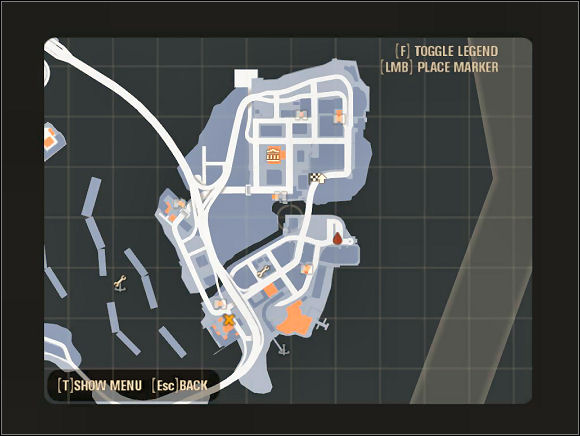 This is the last area in Miami - Map - North Beach - Scarface: The World is Yours - Game Guide and Walkthrough