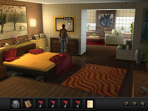 Go to the bedroom (right) - Find the meaning of Max's mysterious words - Chapter 1 - Berlin, Germany - Secret Files 3: The Archimedes Code - Game Guide and Walkthrough