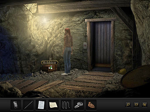 Return to the sector C, take the elevator underground and borrow the wooden crate with tools, standing left to the elevator - Get to Emre - Chapter 2 - Gbekli Tepe, Turkey - Secret Files 3: The Archimedes Code - Game Guide and Walkthrough