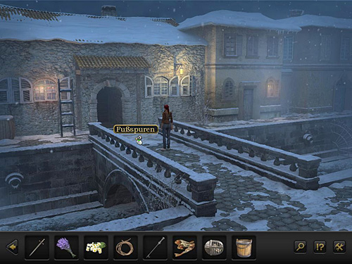 Once Nina follows him, take a look at his footprints in snow - they lead to the right exit (behind the bridge) - Follow An-Nasir - Chapter 3 - Florence, Italy - Secret Files 3: The Archimedes Code - Game Guide and Walkthrough