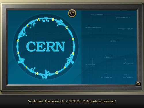 If you place correctly all elements, you'll see logo of - CERN - Locate the HQ - Chapter 6 - Aircraft carrier, Spain - Secret Files 3: The Archimedes Code - Game Guide and Walkthrough