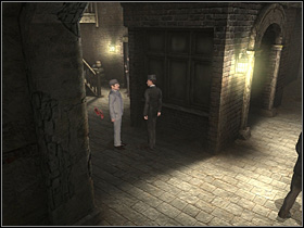 Make two steps and go to the small courtyard (on the left) to reach the pension - Whitechapel, 1st September 1888 - Walkthrough - Sherlock Holmes vs. Jack the Ripper - Game Guide and Walkthrough