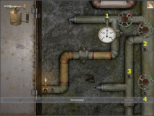Now you have to supply the main pipe with the gas to finally repair the installation - Whitechapel, 12 September 1888 - part 2 - Walkthrough - Sherlock Holmes vs. Jack the Ripper - Game Guide and Walkthrough