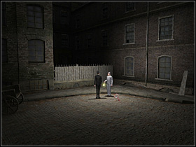 Holmes and Watson are going to Miter Square, the place where the second crime was done - Mitre Square, night 7/8 October 1888 - Walkthrough - Sherlock Holmes vs. Jack the Ripper - Game Guide and Walkthrough
