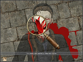 Click the magnifying glass on the body to zoom - Mitre Square, night 7/8 October 1888 - Walkthrough - Sherlock Holmes vs. Jack the Ripper - Game Guide and Walkthrough