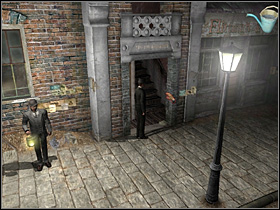 With the watering can full of water get back to Holmes - Goulston Street, night 7/8 October 1888 - Walkthrough - Sherlock Holmes vs. Jack the Ripper - Game Guide and Walkthrough