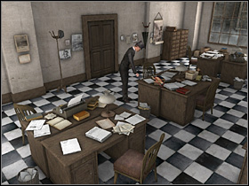 Go to the desk right of the shelf - Central News Agency, 9th October, 1888 - Walkthrough - Sherlock Holmes vs. Jack the Ripper - Game Guide and Walkthrough