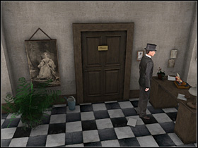 Now go to the door opposite of the entrance and get into the cabinet - Central News Agency, 9th October, 1888 - Walkthrough - Sherlock Holmes vs. Jack the Ripper - Game Guide and Walkthrough